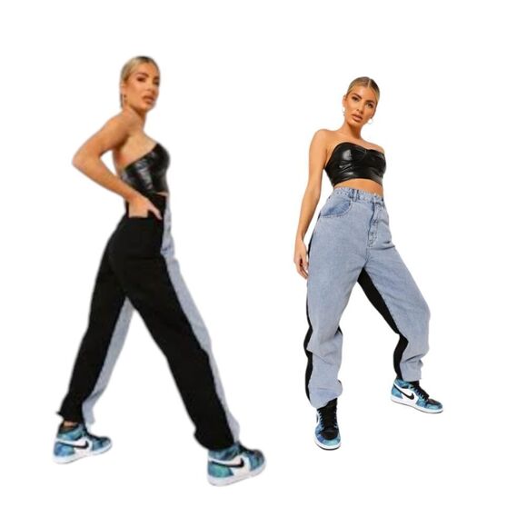 BooHoo color block jogger style jeans - Picture 1 of 8